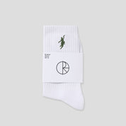 Polar Skate Co. No Comply Socks - White/Army Green