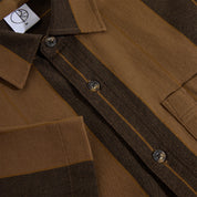 Polar Skate Co. Mitchell Shirt - Brown Block Stripe