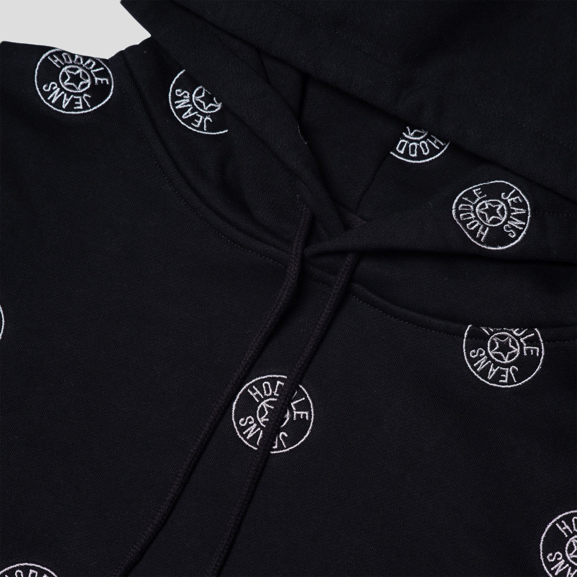 Hoddle Jeans Dot Logo Hoodie - Black