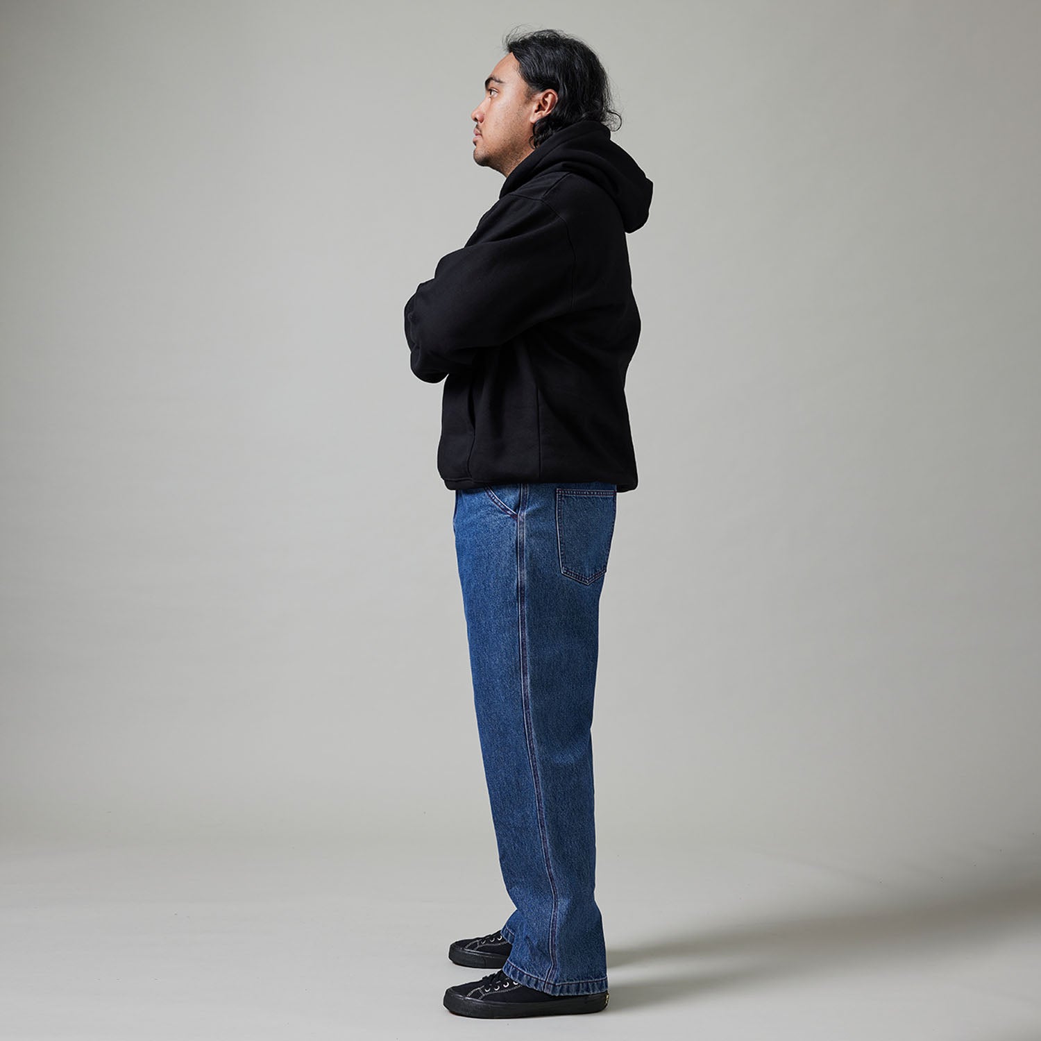 Pass~Port Workers Club Denim Jean - Washed Dark Indigo / Maroon Stitch