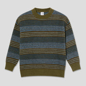 Polar Skate Co. George Sweater - Blue Green Stripe