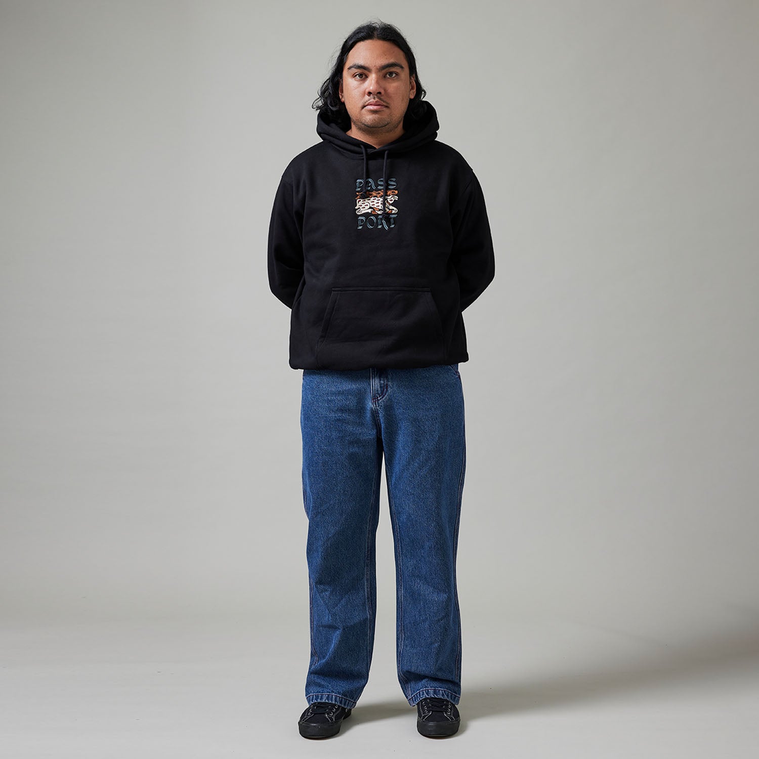 Pass~Port Workers Club Denim Jean - Washed Dark Indigo / Maroon Stitch