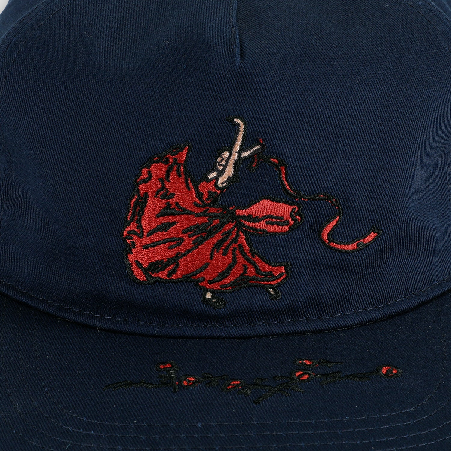 Pass~Port Red Flag Workers Cap - Navy