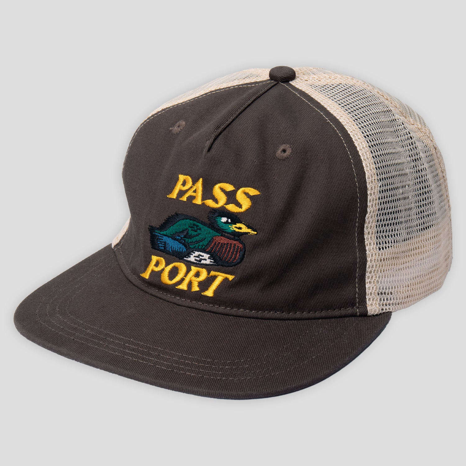 Pass~Port Fast Duck Workers Trucker - Bark / Cream