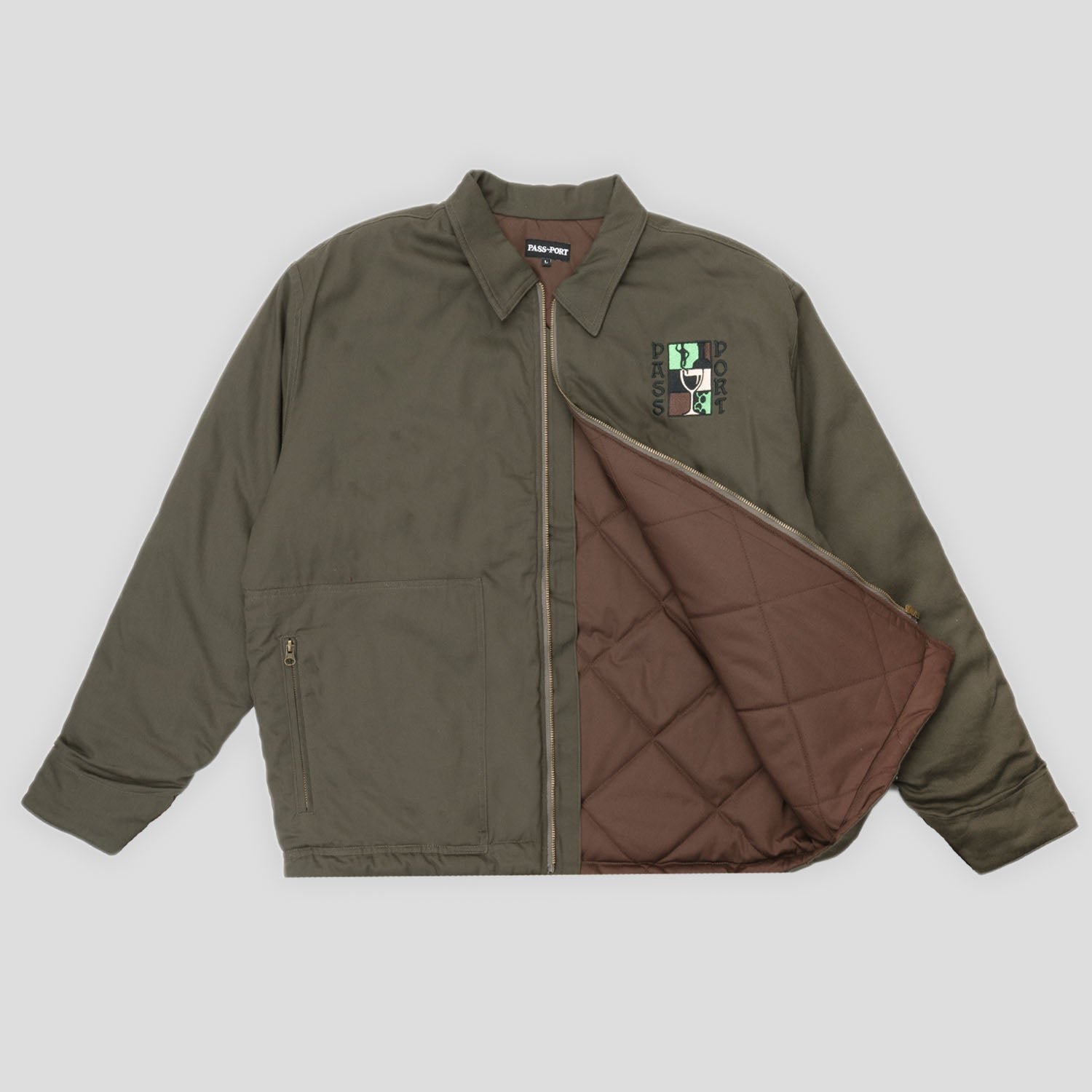 Pass~Port Dine Em' Workers Jacket - Olive