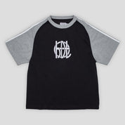 Hoddle Logo Warped Jersey Tee - Black