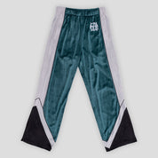 Hoddle Velour Track Pant - Green / Black