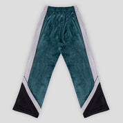 Hoddle Velour Track Pant - Green / Black