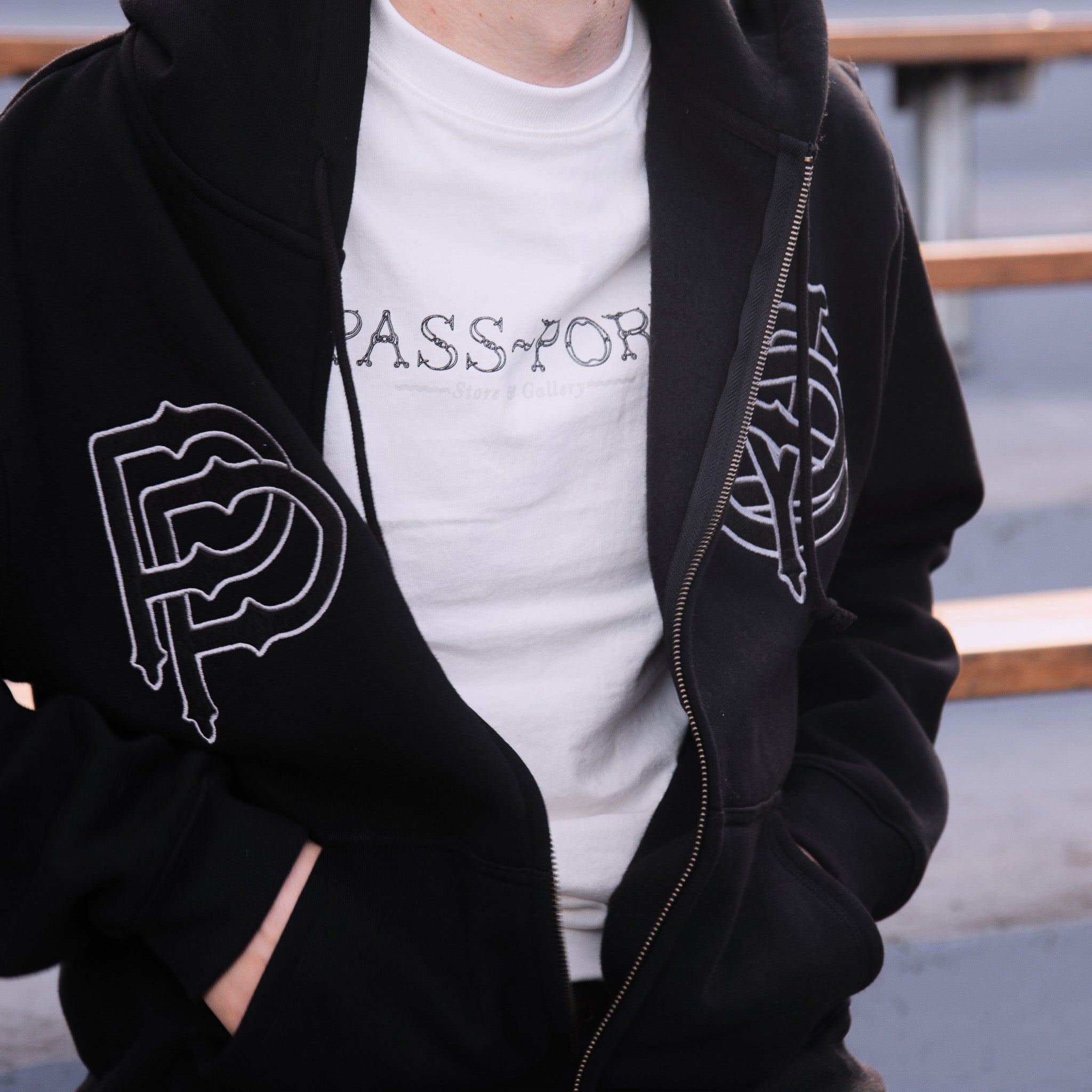 Pass~Port Store & Gallery Exclusive Syd Logo Zip Hood - Black