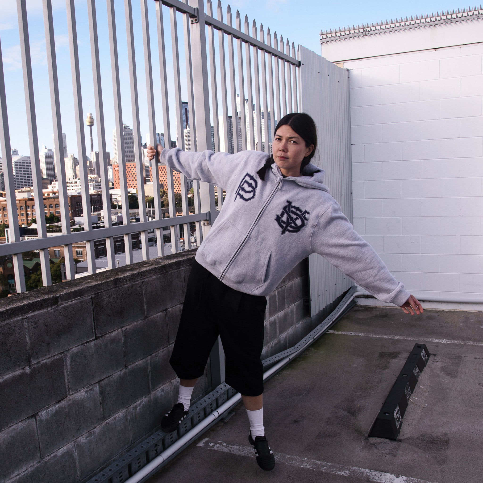 Pass~Port Store & Gallery Exclusive Syd Logo Zip Hood - Ash