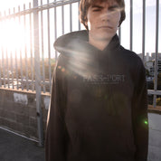 Pass~Port Store & Gallery Exclusive Wired Logo Hood - Bark