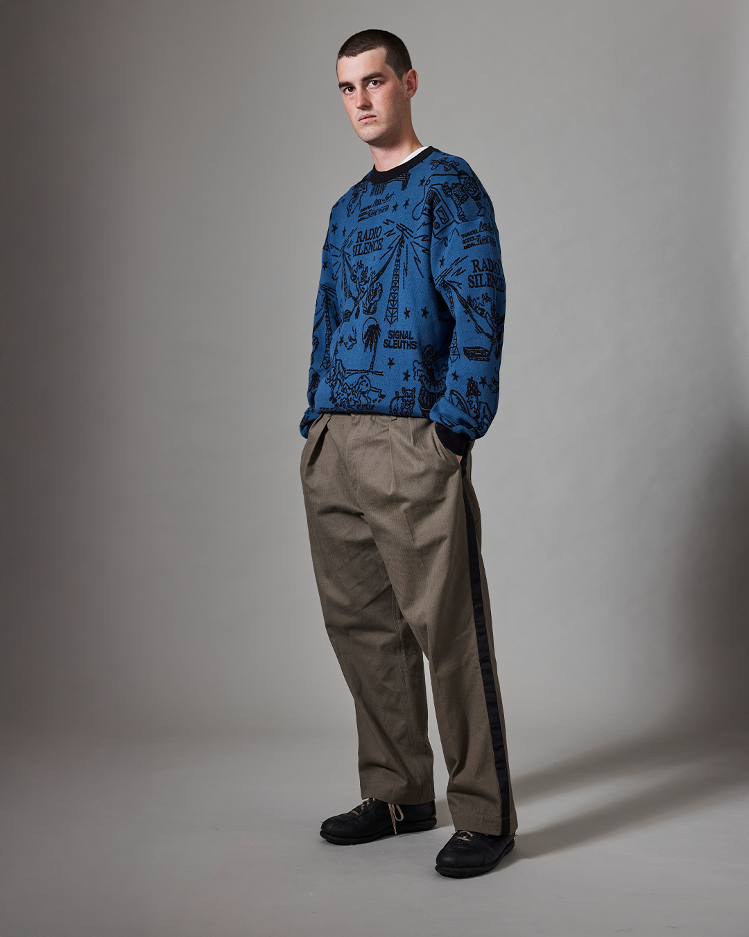 Pass~Port Eyeball Knit Sweater - Harbour Blue / Black