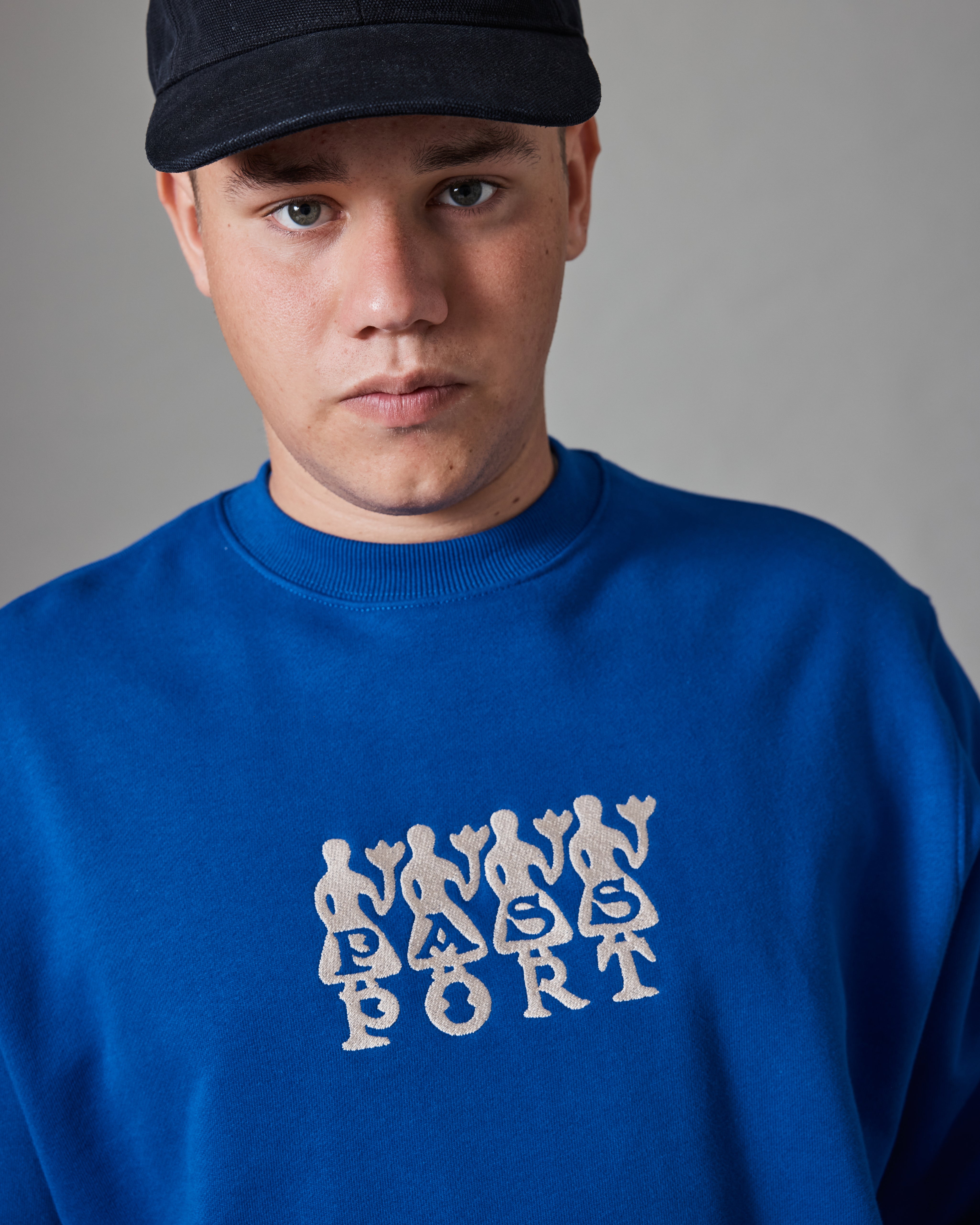 Pass~Port 4 Flowers Organic Fleece Sweater - Royal Blue