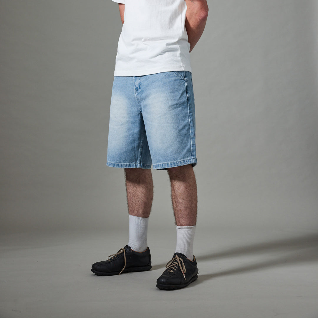 パンツ PASS ~PORT - Workers Club Jean Short Pass~Port Workers Club Jean Short - Faded Washed Light Indigo