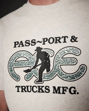 Pass~Port & Ace Trucks MFG Hammertone Tee - Ash