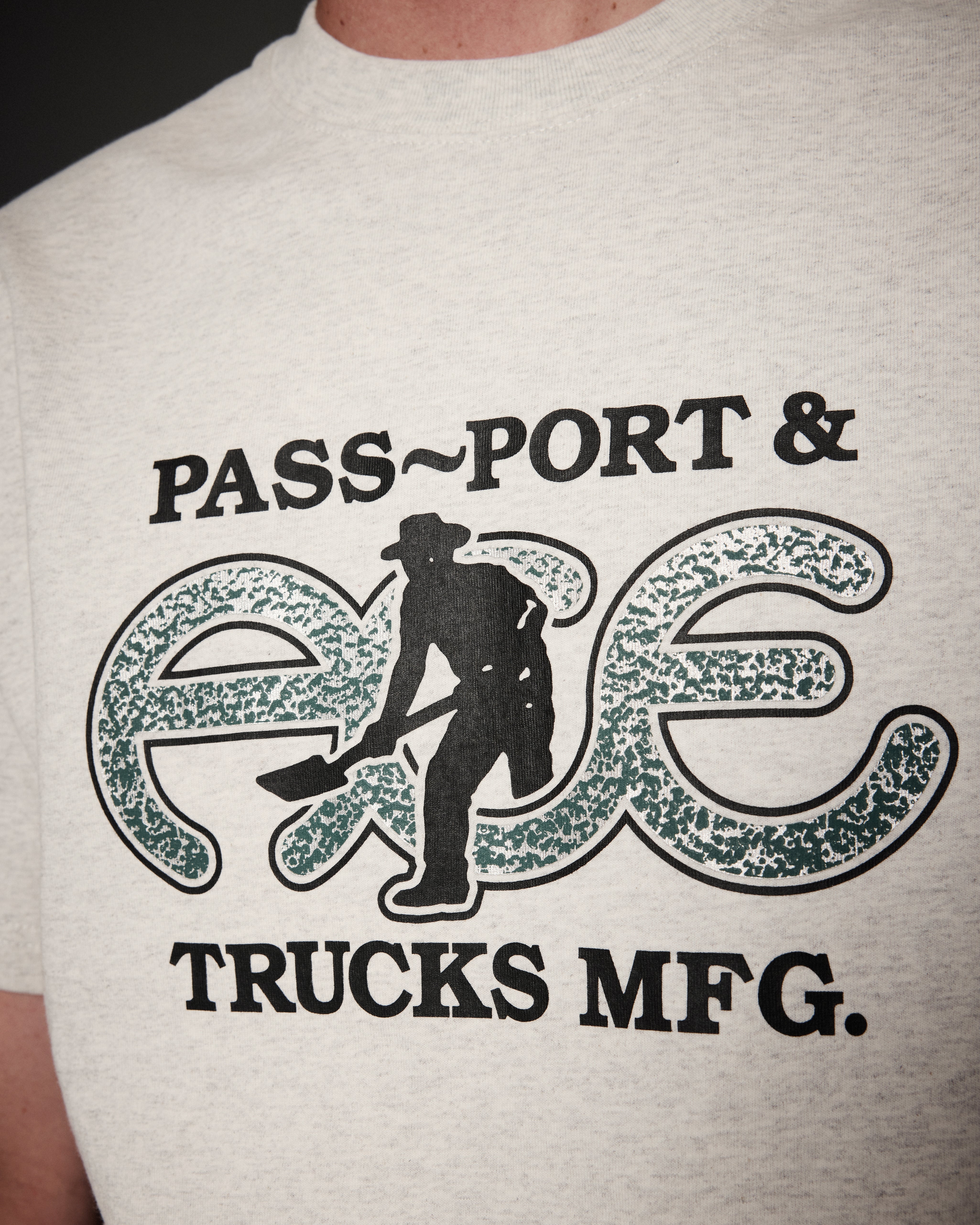 Pass~Port & Ace Trucks MFG Hammertone Tee - Ash