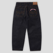 Cash Only Logo Baggy Denim Jeans - Washed Black