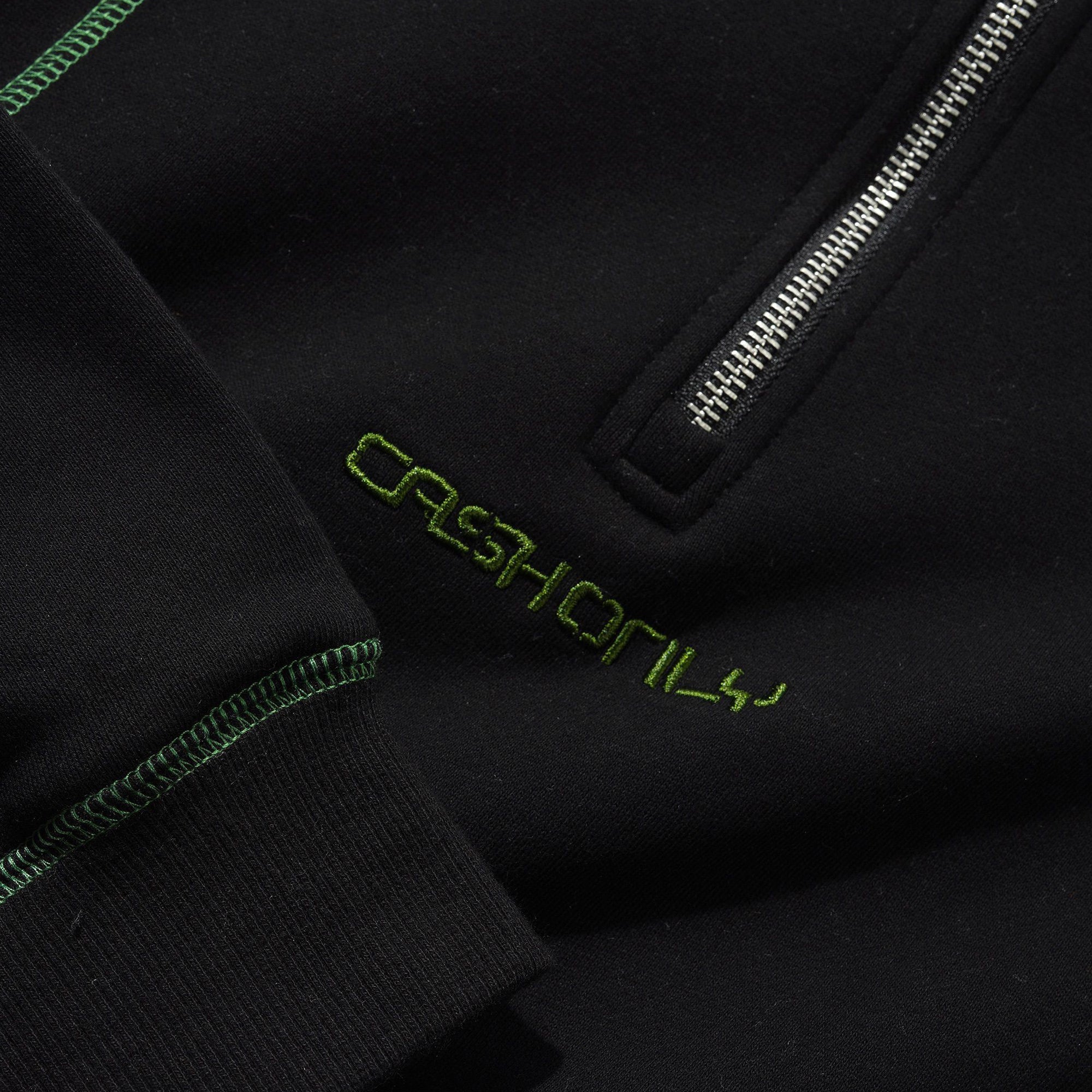 Cash Only Stencil Quarter Zip - Black