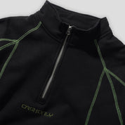 Cash Only Stencil Quarter Zip - Black