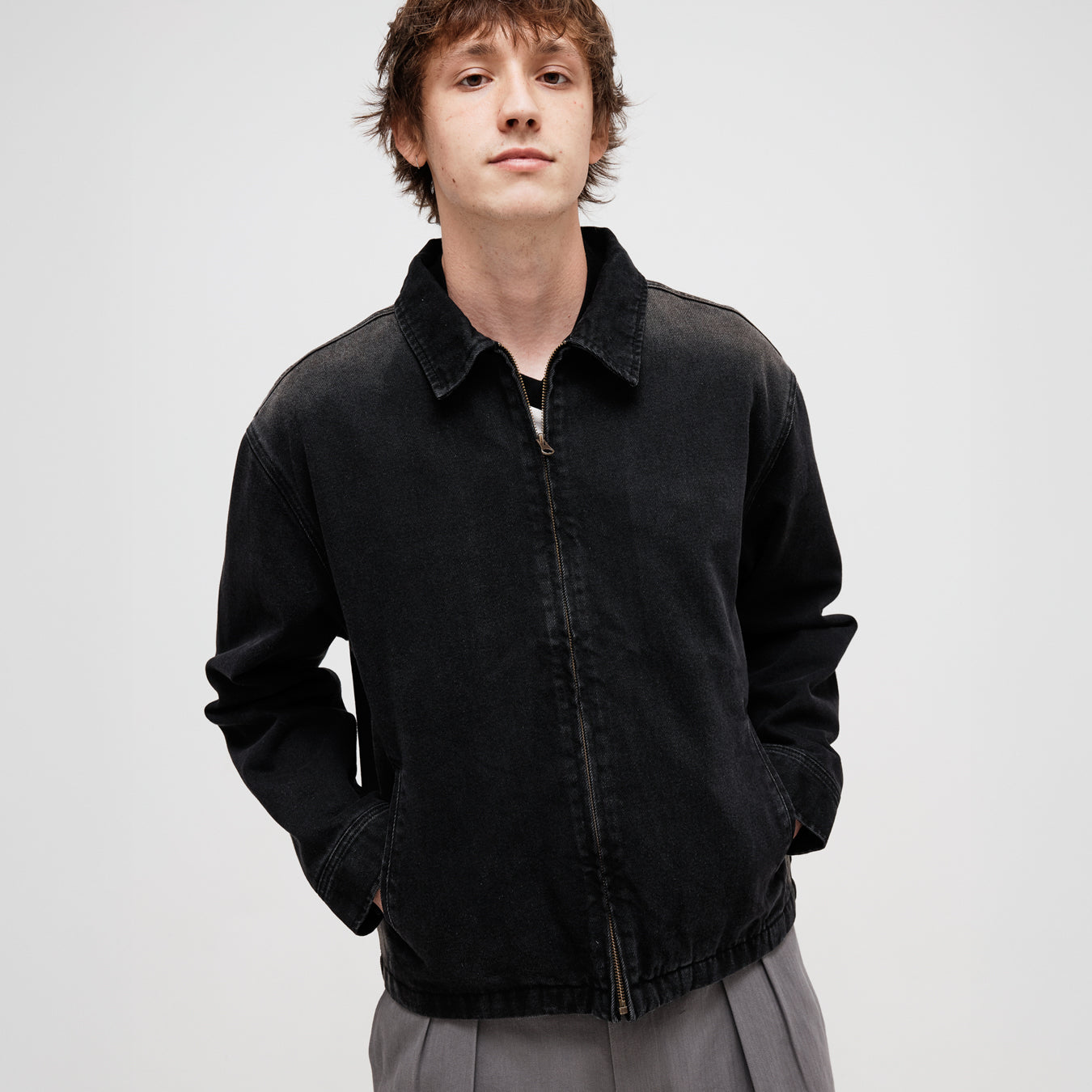 【CS】multi zip faded wash blouson (black) CS】multi zip faded wash blouson – PRESSING WEB SHOP