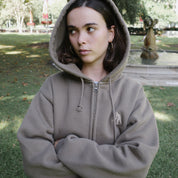 Pass~Port Solid Workers Zip Hood - Khaki