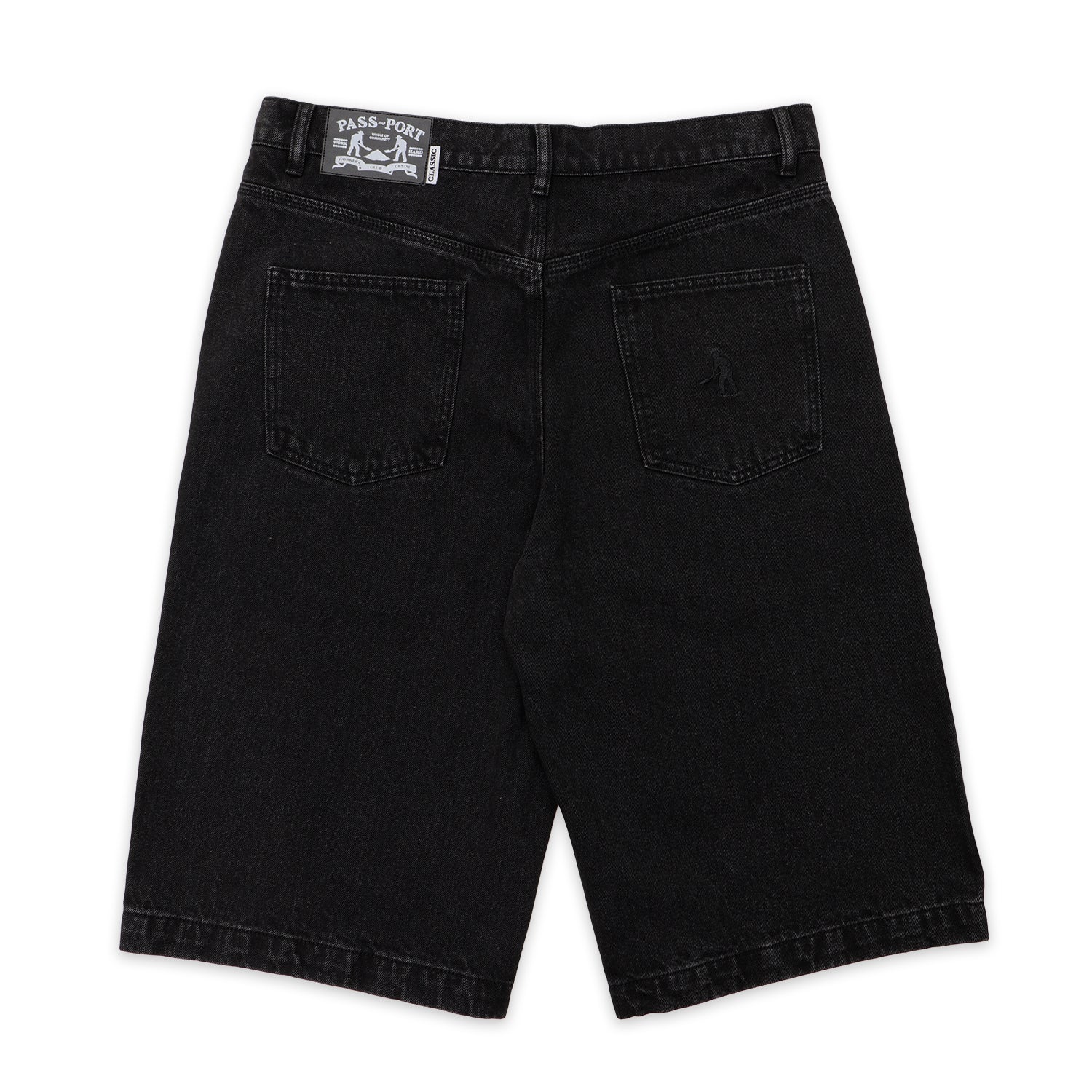 Pass~Port Workers Club 3/4 Jean Short - Faded Wash Black