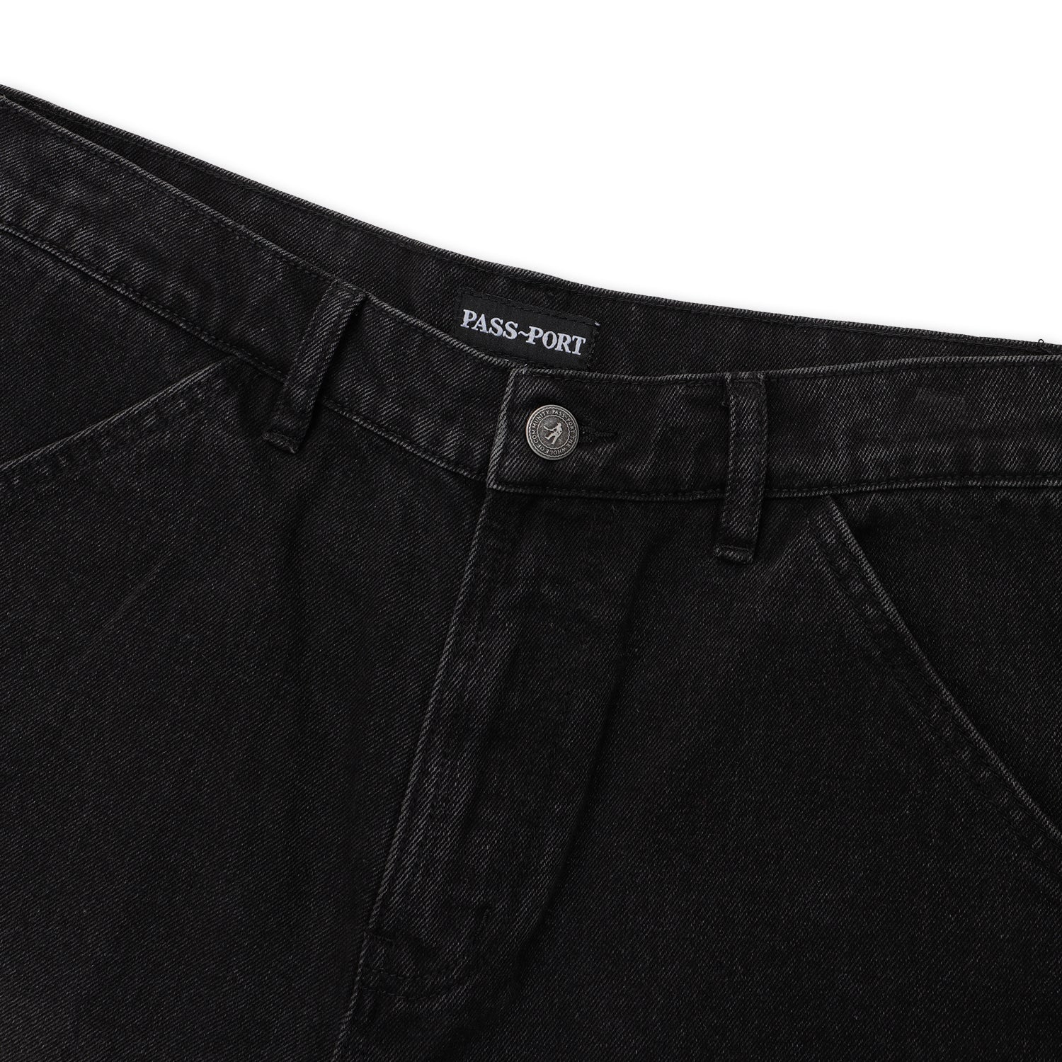 Pass~Port Workers Club 3/4 Jean Short - Faded Wash Black