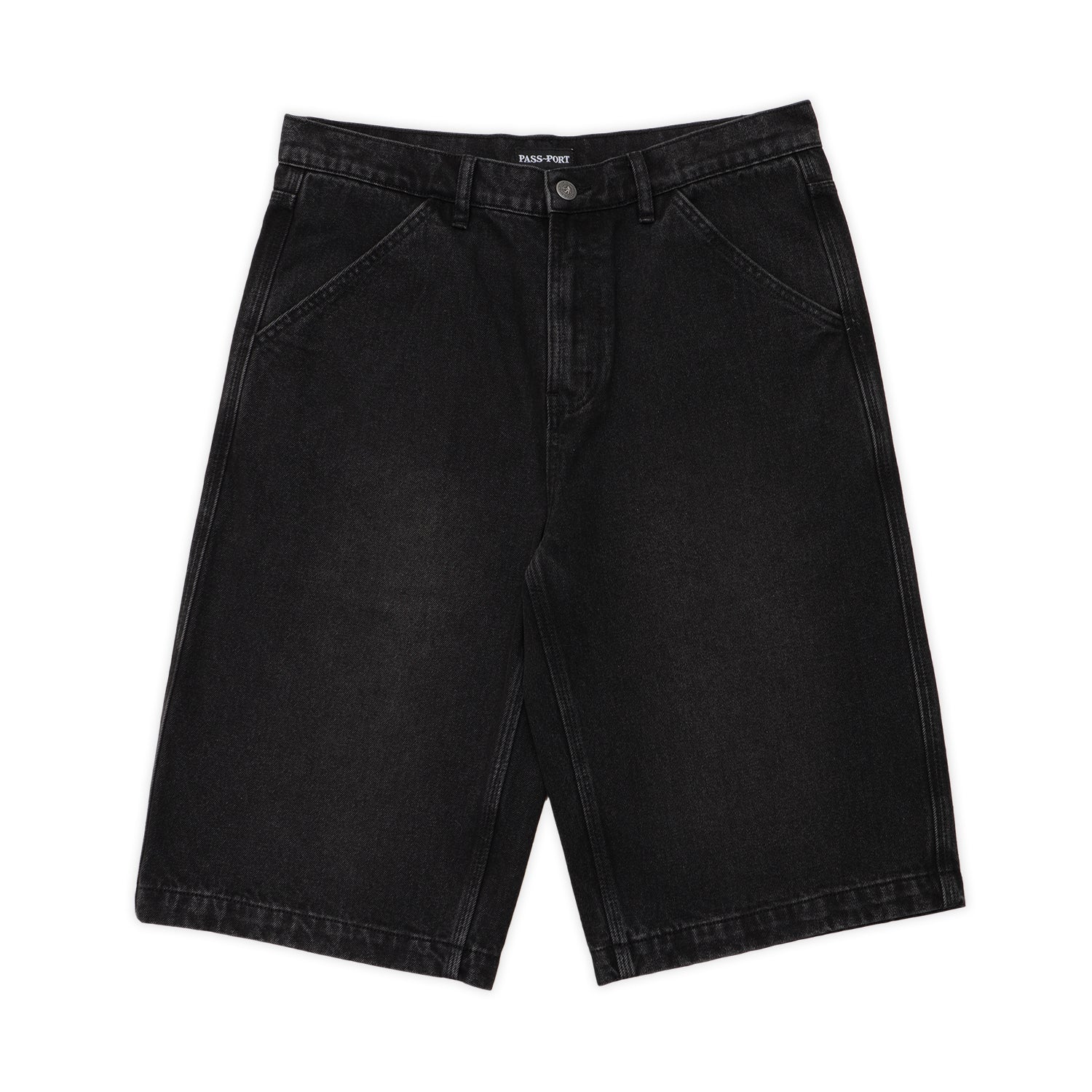 Pass~Port Workers Club 3/4 Jean Short - Faded Wash Black