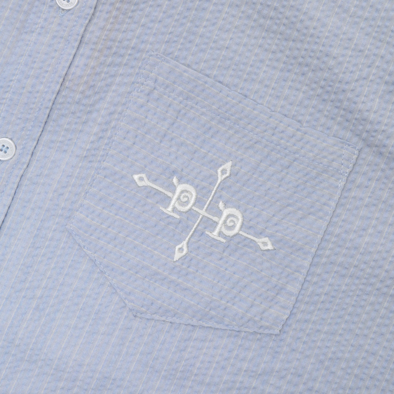 Pass~Port Gauntlets Workers Short Sleeve Shirt - Powder Blue