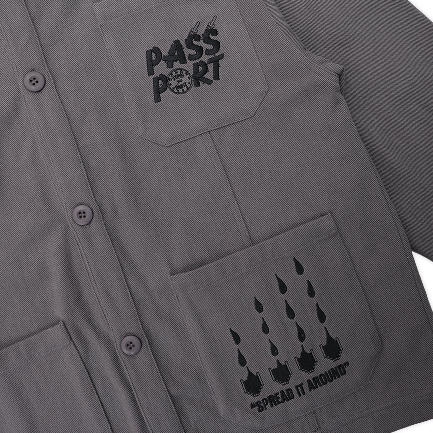 Pass~Port Shop Rules Painters Jacket - Grey