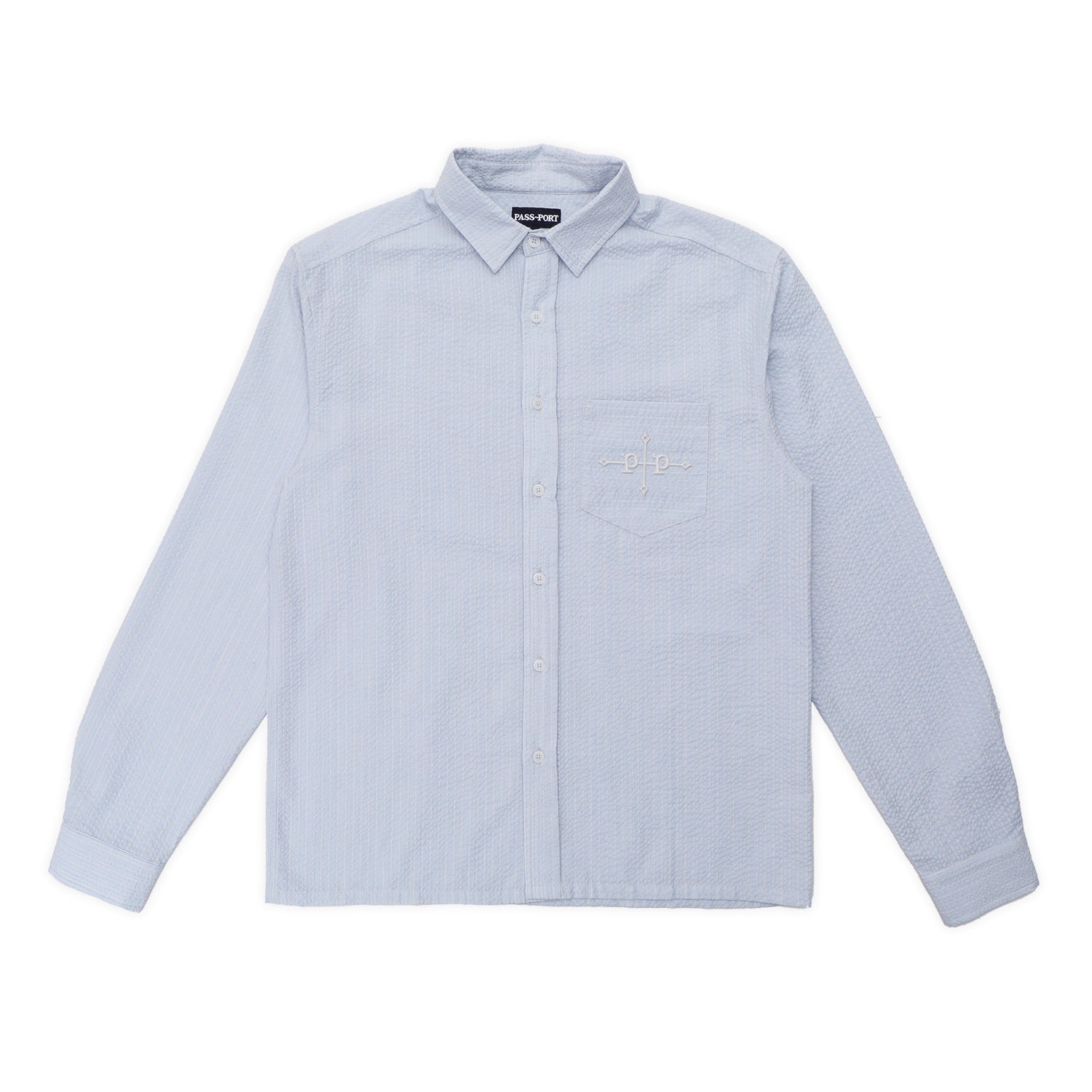 Pass~Port Gauntlets Workers Long Sleeve Shirt - Powder Blue