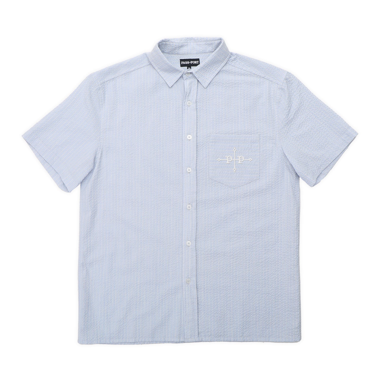 Pass~Port Gauntlets Workers Short Sleeve Shirt - Powder Blue