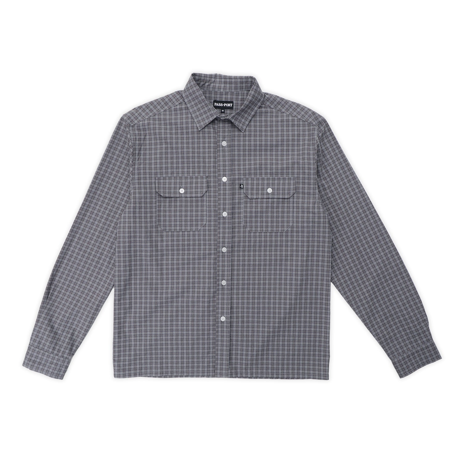 Pass~Port Workers Check Long Sleeve Shirt - Graphite