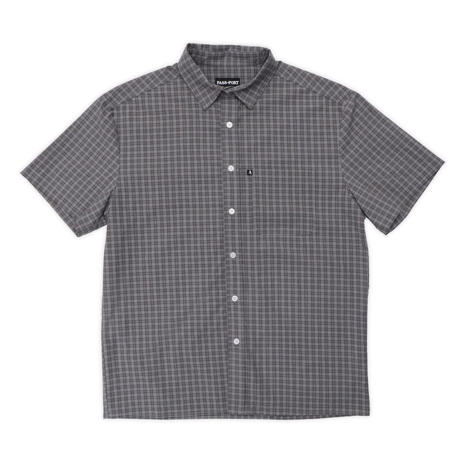 Pass~Port Workers Check Short Sleeve Shirt - Graphite