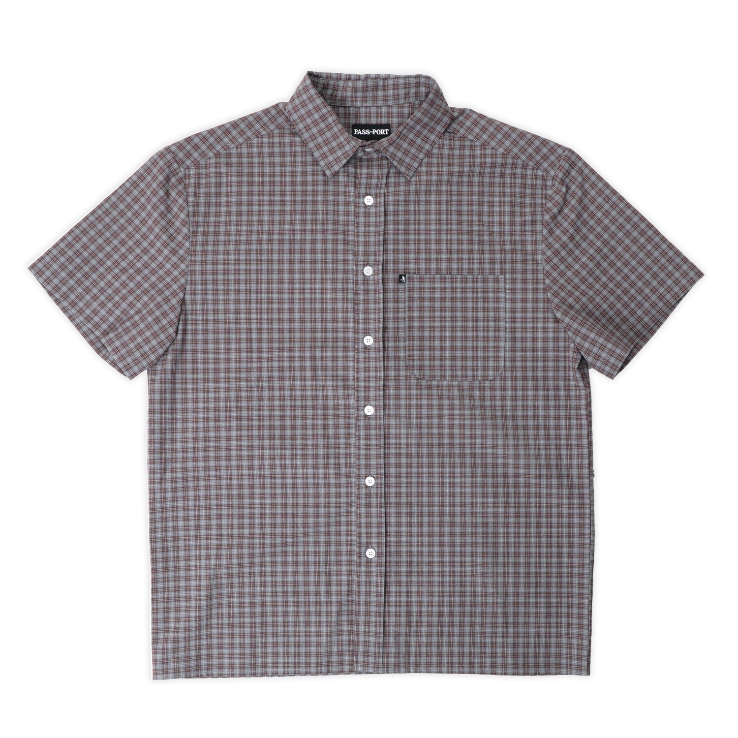 Pass~Port Workers Check Short Sleeve Shirt - Sangria