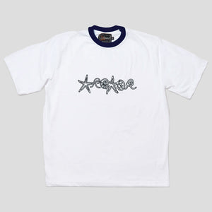 Arcade Oceanic Construction Ringer Tee - White / Navy