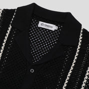 Evisen Stripe Crochet Shirt - Black