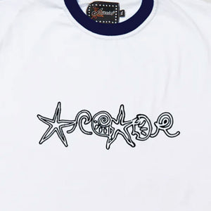 Arcade Oceanic Construction Ringer Tee - White / Navy