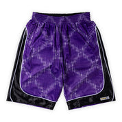Always Do What You Should Do Reversible Cross Plaid Shorts - Purple / Black