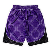 Always Do What You Should Do Reversible Cross Plaid Shorts - Purple / Black