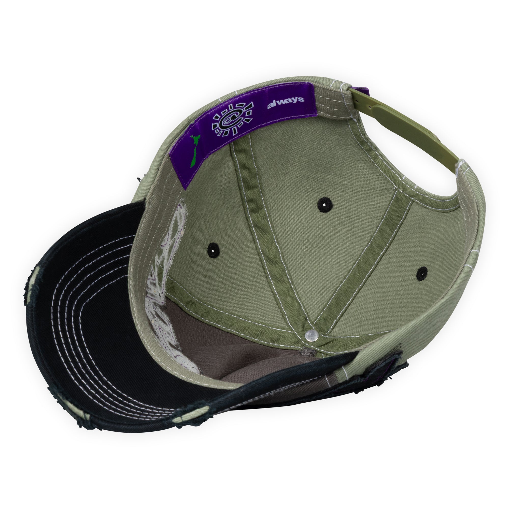 Always Do What You Should Do 5 Panel Human Logo Cap - Sage / Grey / Black