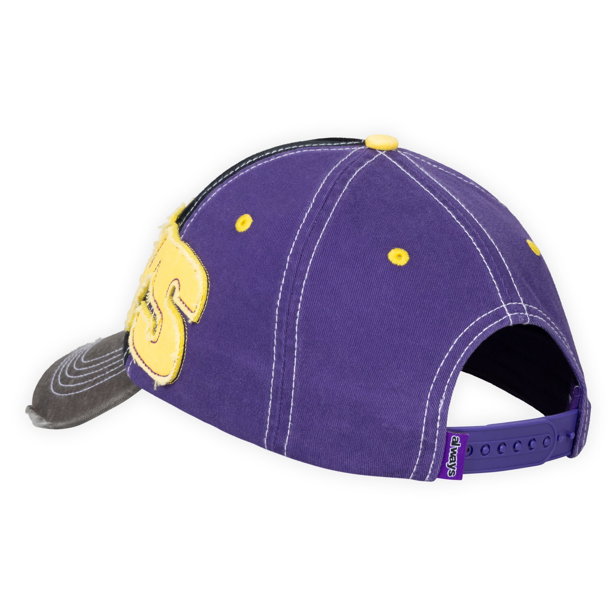 Always Do What You Should Do 5 Panel Human Logo Cap - Purple / Black / Yellow