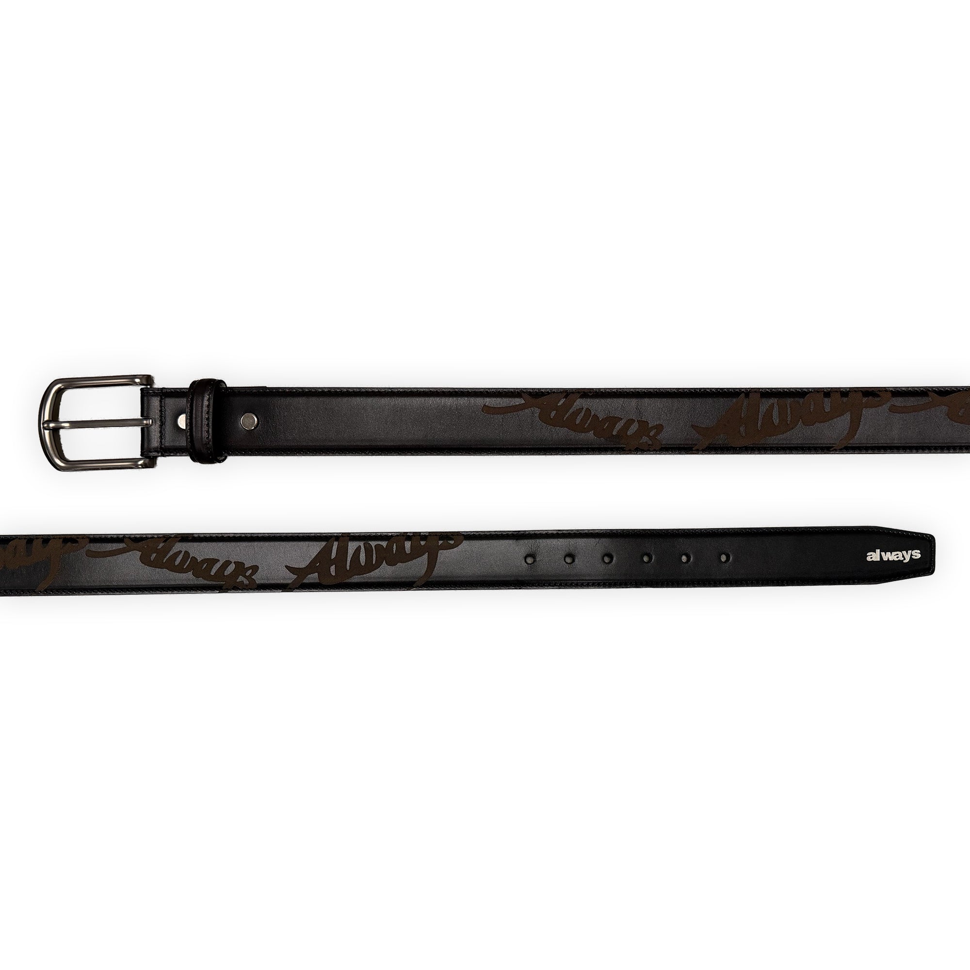 Always Do What You Should Do Lazerprint Cowhide Belt - Black / Green