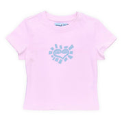 Always Do What You Should Do He@rt Baby Tee - Baby Pink / Silver