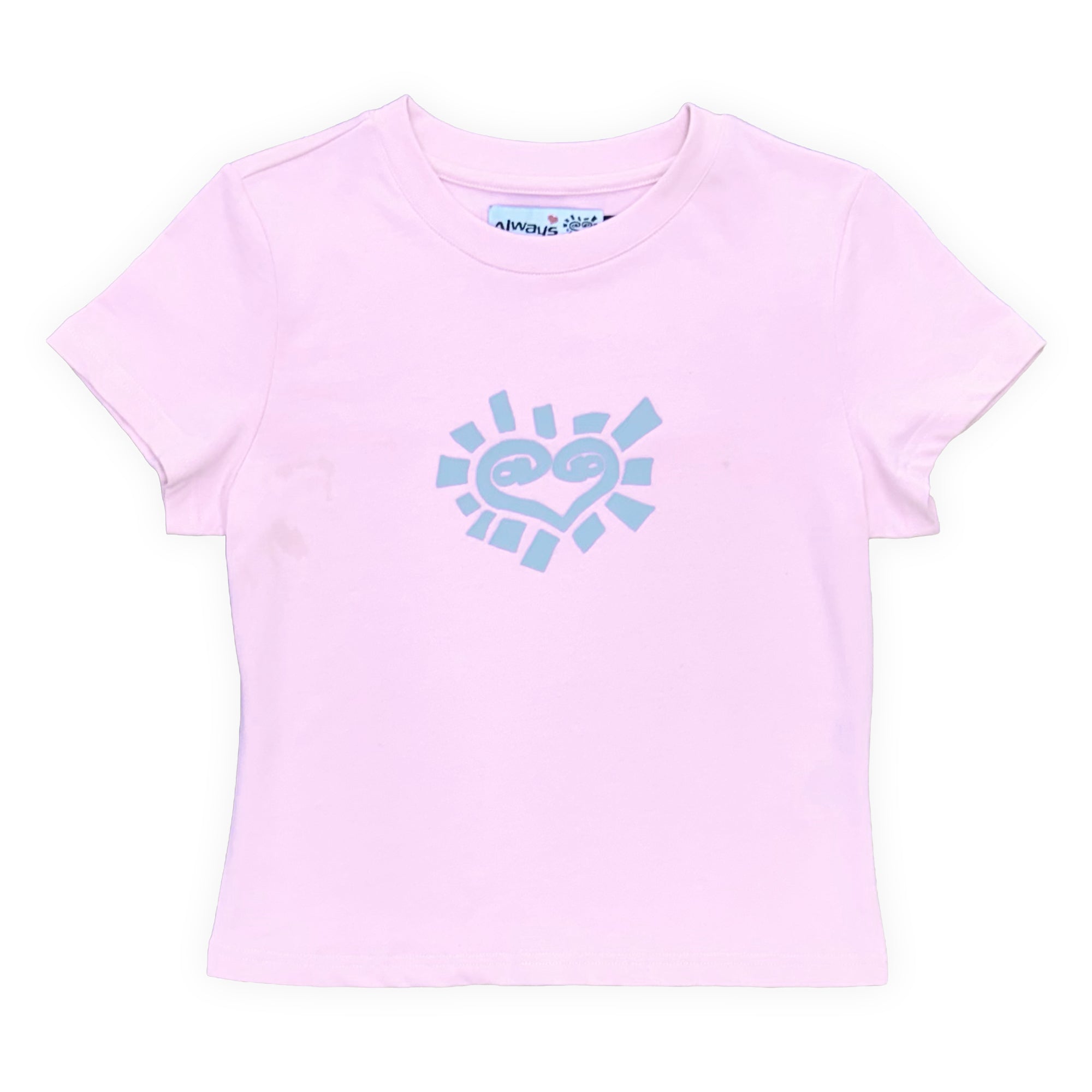 Always Do What You Should Do He@rt Baby Tee - Baby Pink / Silver