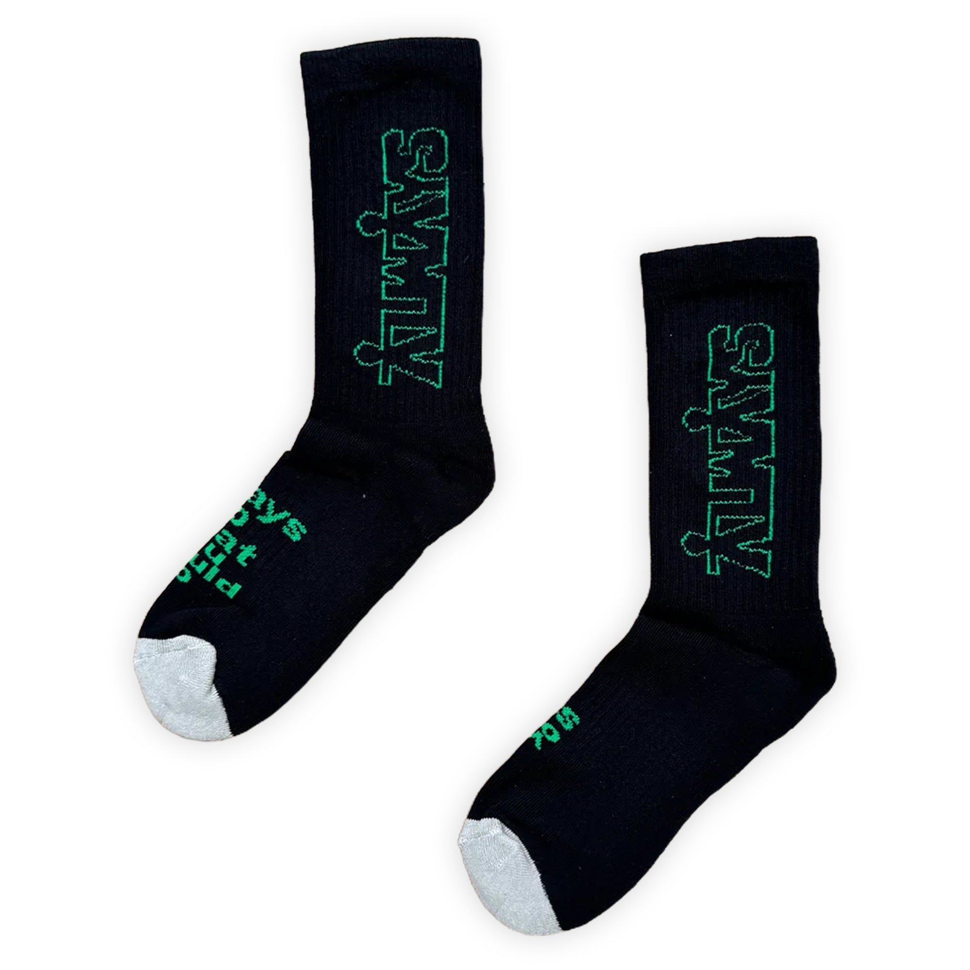 Always Do What You Should Do Human Sock - Black / Green