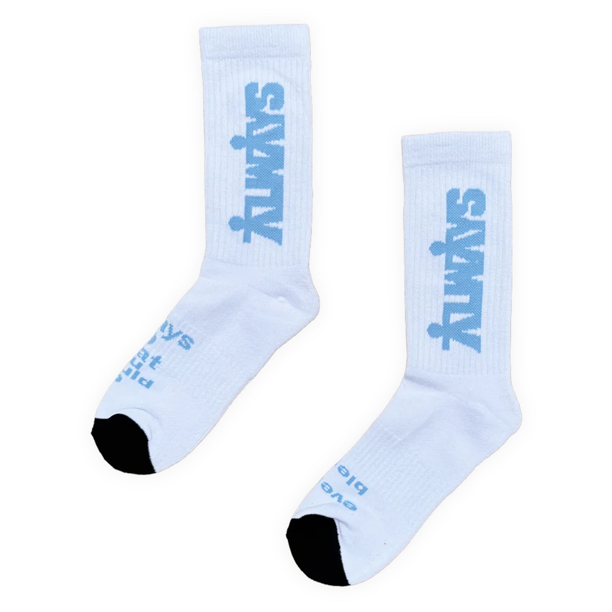 Always Do What You Should Do Human Sock - White / Baby Blue