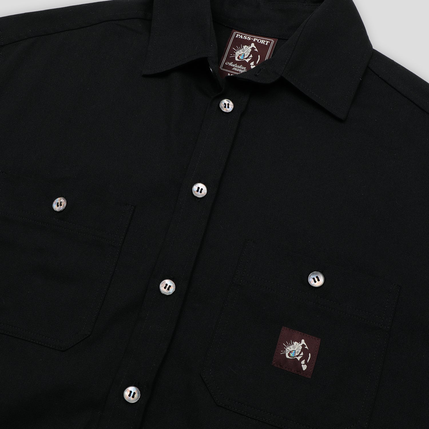 Pass~Port Australian Manufactured Short Sleeve Work Shirt - Black