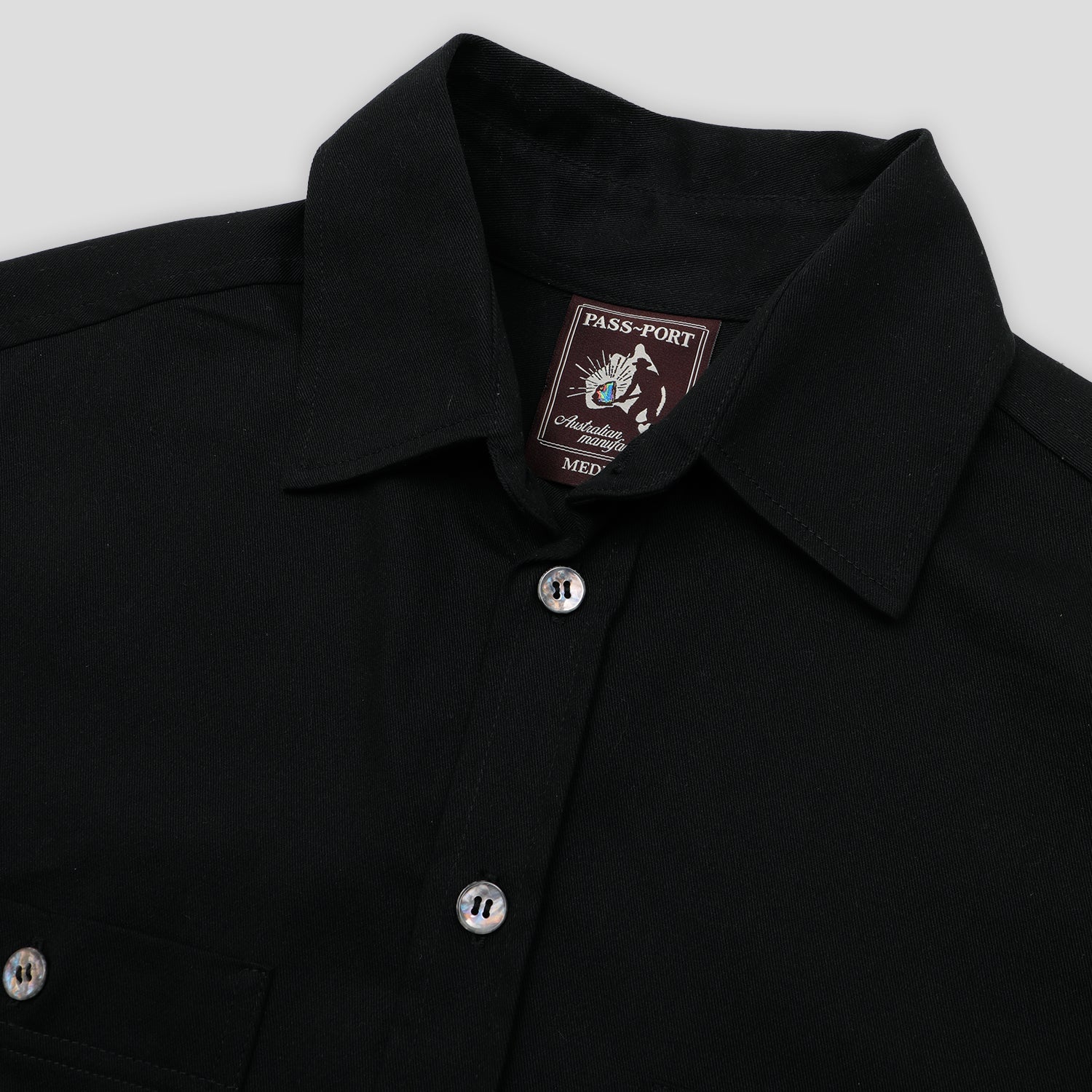 Pass~Port Australian Manufactured Short Sleeve Work Shirt - Black