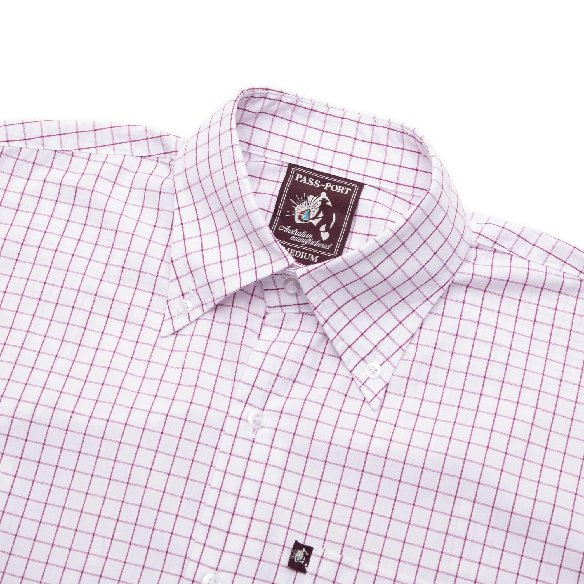 Pass~Port Australian Manufactured Oxford Shirt - White Check